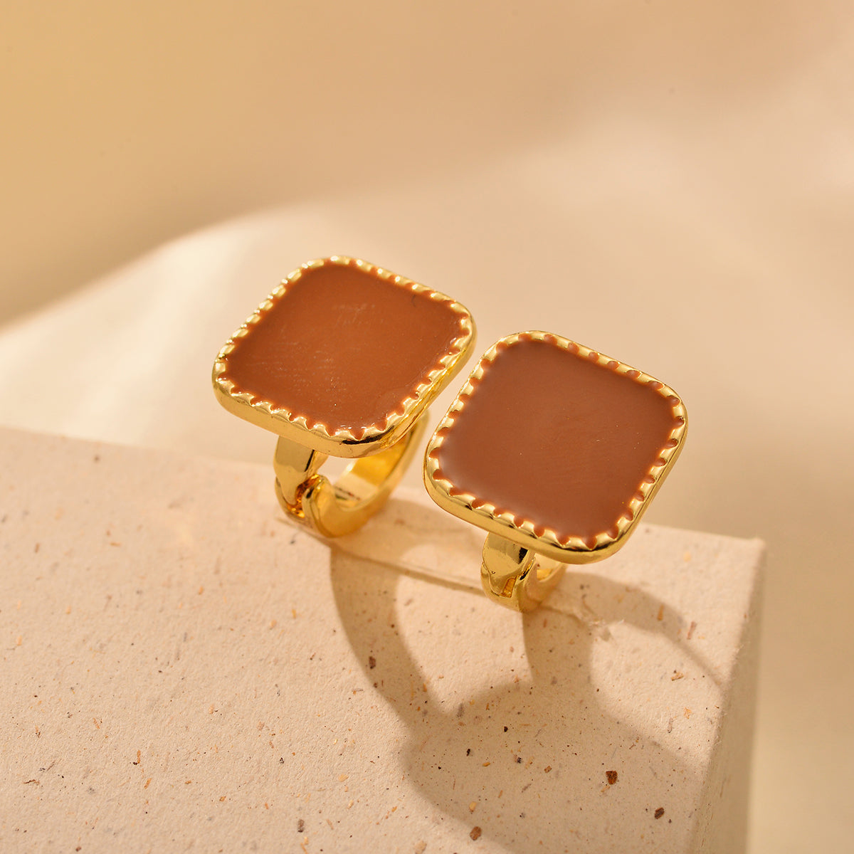 1 Pair Elegant Square Plating Alloy Ear Studs