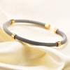 Stainless Steel Simple Style Solid Color Spiral Stripe Plating Bangle