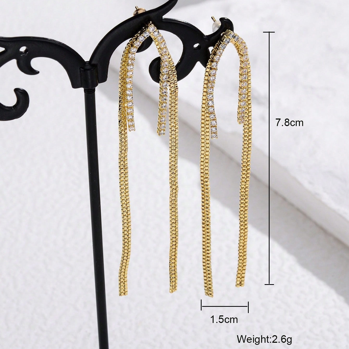 1 Pair Elegant Tassel Flower Bow Knot Plating Inlay Copper Zircon Drop Earrings