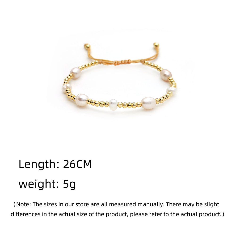 Freshwater Pearl Copper IG Style Color Block Plating Bracelets