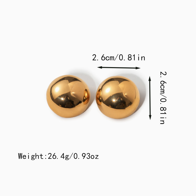 1 Pair Simple Style Round Polishing Plating Stainless Steel Ear Studs