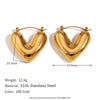 1 Pair Simple Style Classic Style Heart Shape Plating Stainless Steel 18k Gold Plated Earrings