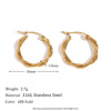 1 Pair Basic Simple Style Classic Style Solid Color Plating Stainless Steel 18k Gold Plated Earrings