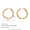 1 Pair Basic Simple Style Classic Style Solid Color Plating Stainless Steel 18k Gold Plated Earrings