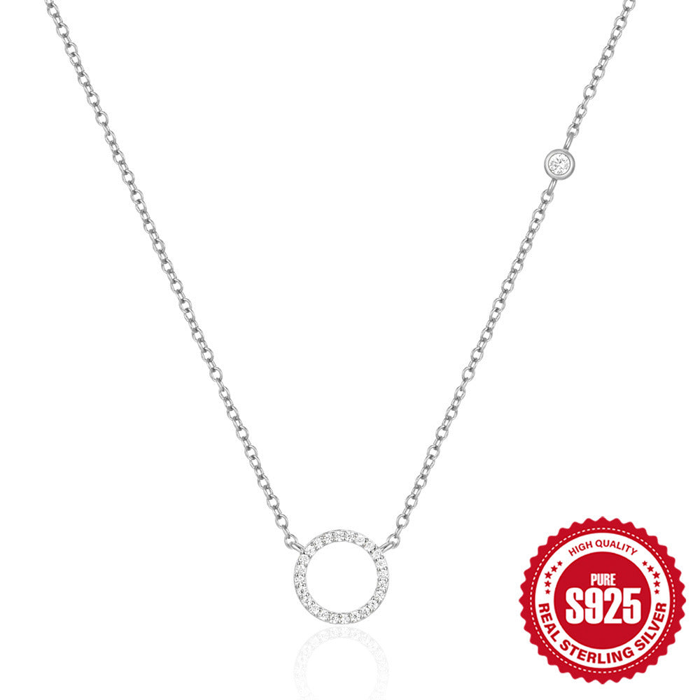 Simple Style Circle Sterling Silver Plating Pendant Necklace