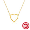 Simple Style Heart Shape Sterling Silver Plating Pendant Necklace