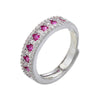 Wholesale Elegant Color Block Copper Plating Inlay Zircon Open Rings