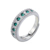 Wholesale Elegant Color Block Copper Plating Inlay Zircon Open Rings