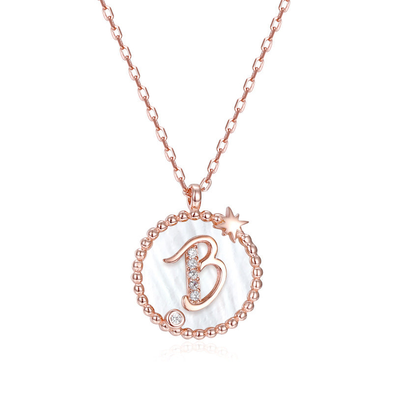 Simple Style Letter Sterling Silver Pendant Necklace