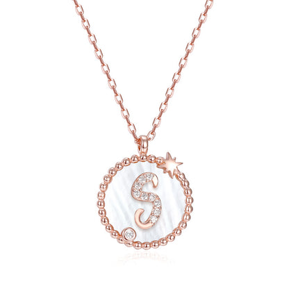 Simple Style Letter Sterling Silver Pendant Necklace