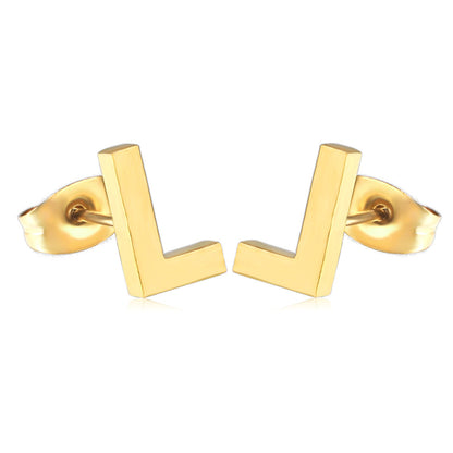 1 Pair Simple Style Letter Plating Stainless Steel Ear Studs