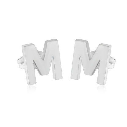 1 Pair Simple Style Letter Plating Stainless Steel Ear Studs