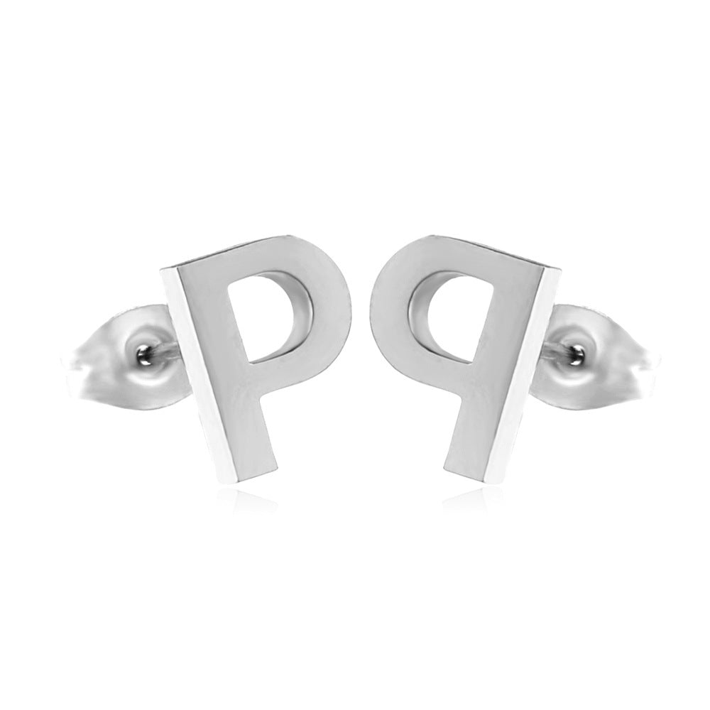 1 Pair Simple Style Letter Plating Stainless Steel Ear Studs