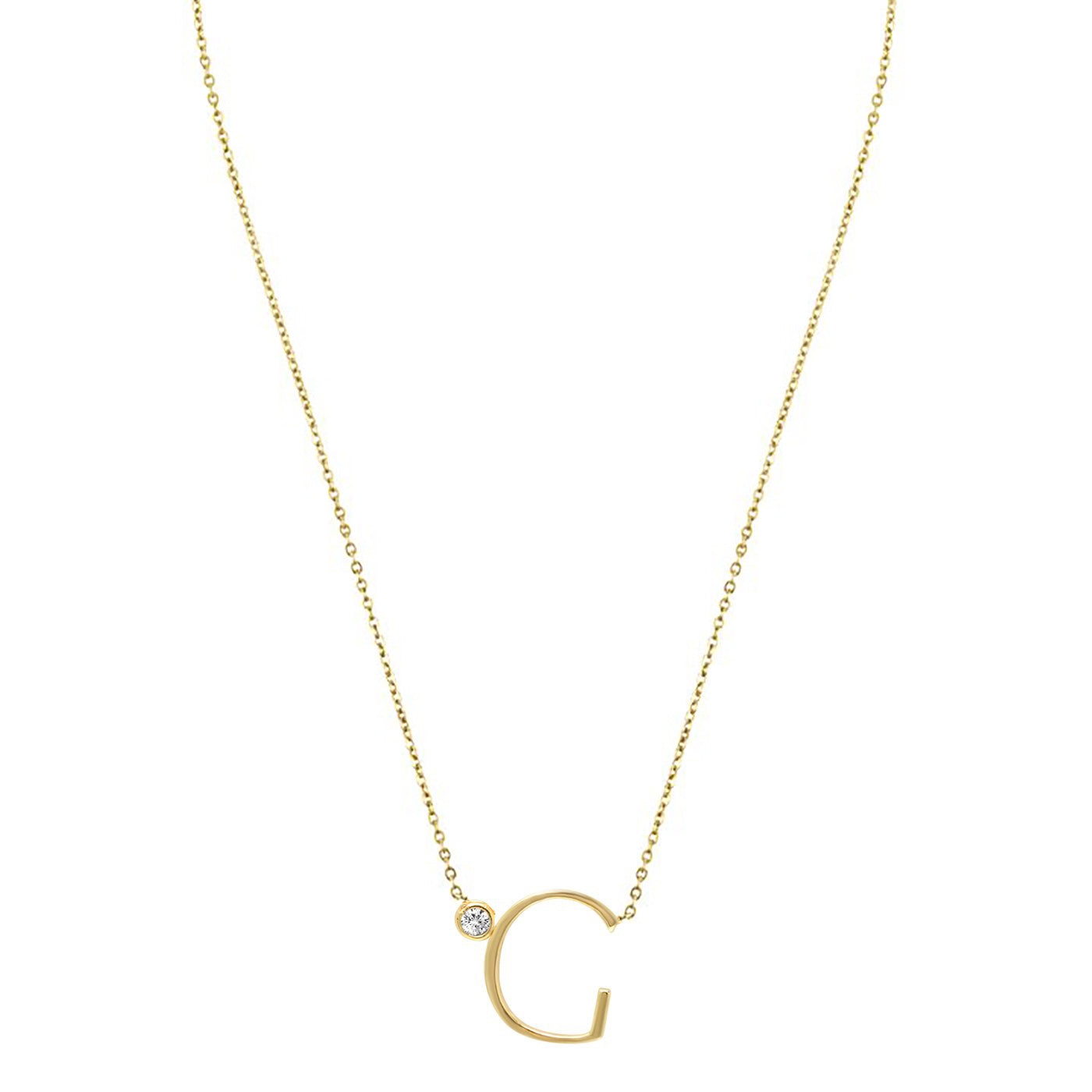 Sterling Silver Simple Style Letter Pendant Necklace