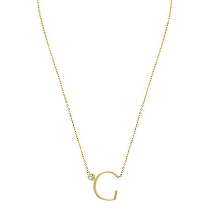 Sterling Silver Simple Style Letter Pendant Necklace