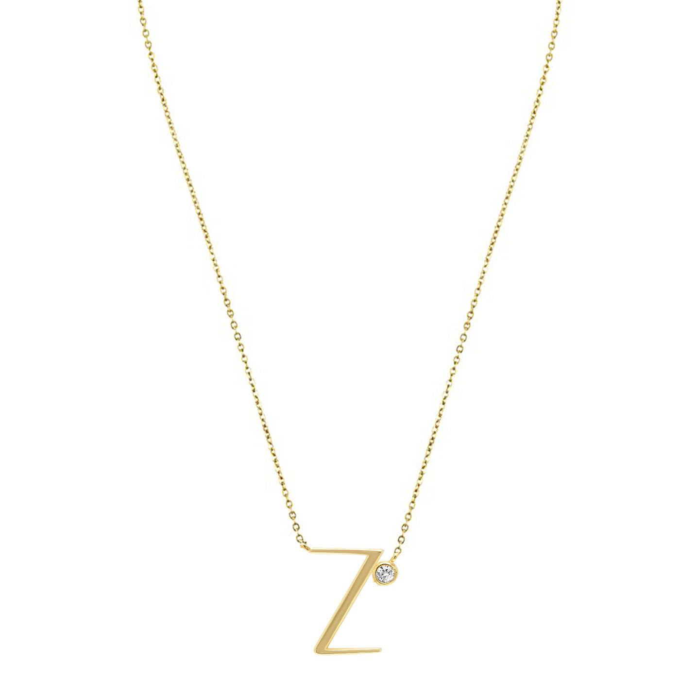 Sterling Silver Simple Style Letter Pendant Necklace