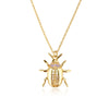 Sterling Silver Hip-Hop Simple Style Insect Pendant Necklace