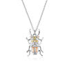 Sterling Silver Hip-Hop Simple Style Insect Pendant Necklace