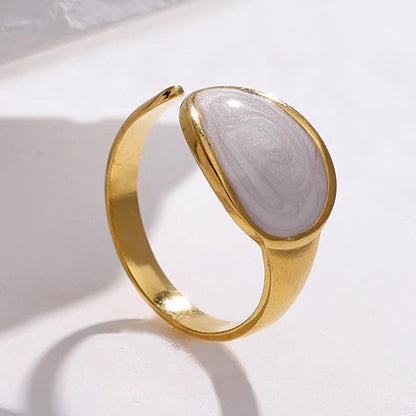 Stainless Steel Simple Style Geometric Round Water Droplets Plating Open Rings