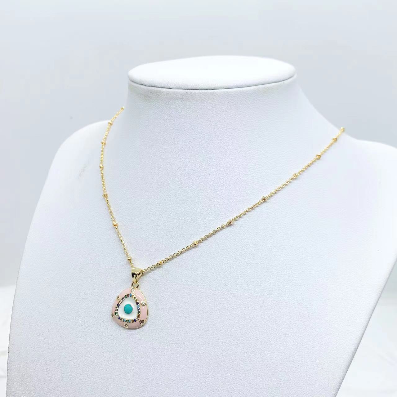 Copper Elegant Devil's Eye Plating Pendant Necklace