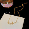 Titanium Steel Cute Rabbit Geometric Bow Knot Plating Pendant Necklace