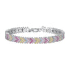 Sterling Silver Elegant Luxurious Shiny Geometric Plating Inlay Zircon Tennis Bracelet