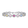 Sterling Silver Elegant Luxurious Shiny Geometric Plating Inlay Zircon Tennis Bracelet