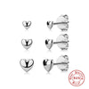 1 Set Simple Style Star Heart Shape Plating Sterling Silver Ear Studs