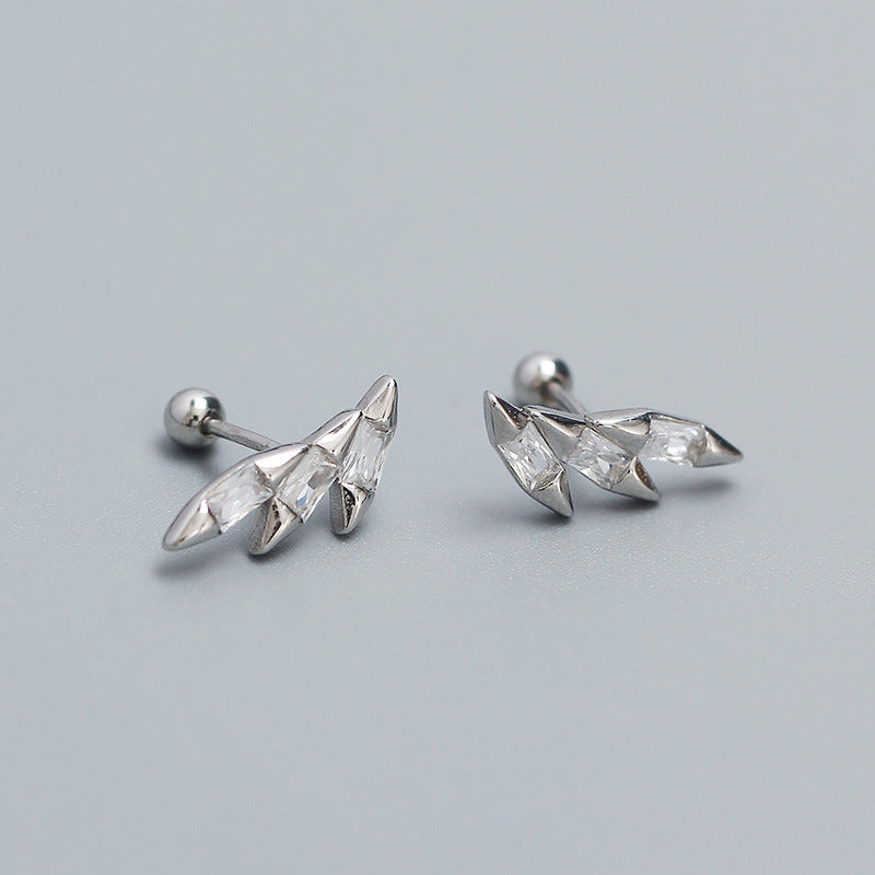 1 Pair Ig Style Wings Plating Sterling Silver Ear Studs