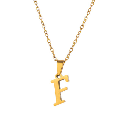 Titanium Steel Simple Style Letter Plating Pendant Necklace