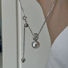 Sterling Silver Elegant Geometric Pearl Pendant Necklace