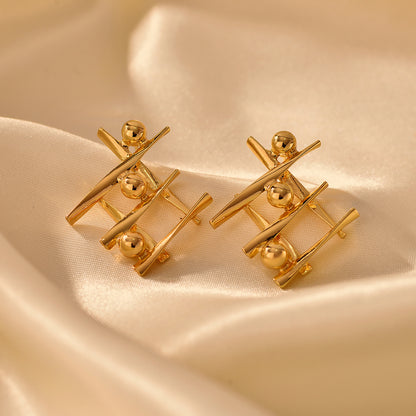 1 Pair Simple Style Geometric Copper 18K Gold Plated Ear Studs