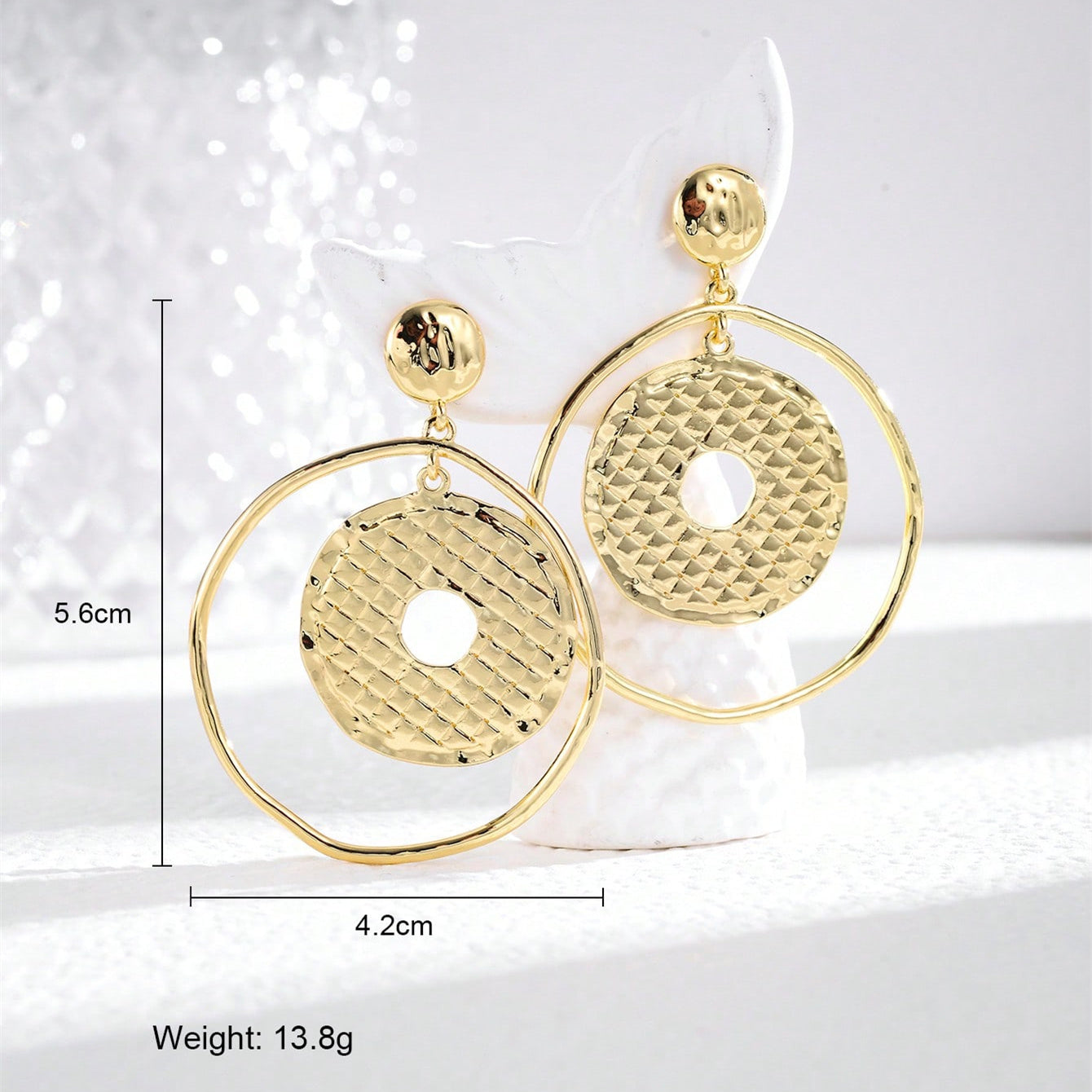 1 Pair Simple Style Solid Color Circle Water Droplets Plating Copper Drop Earrings