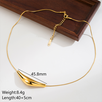 Simple Style Geometric Round Heart Shape Stainless Steel Plating 14k Gold Plated Pendant Necklace