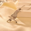 Copper Modern Style Classic Style Bird Inlay Zircon Pendant Necklace