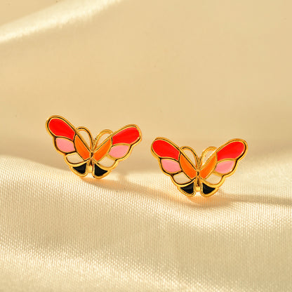 1 Pair Elegant Butterfly Copper Ear Studs