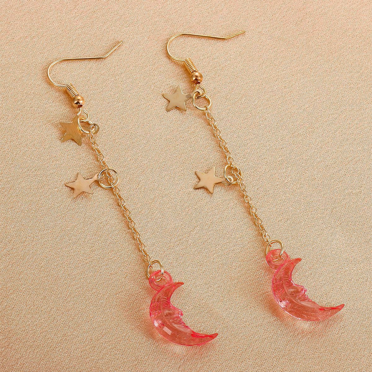 Gooddiy Fashion Moon Acrylic Tassel Long Earrings Wholesale Jewelry