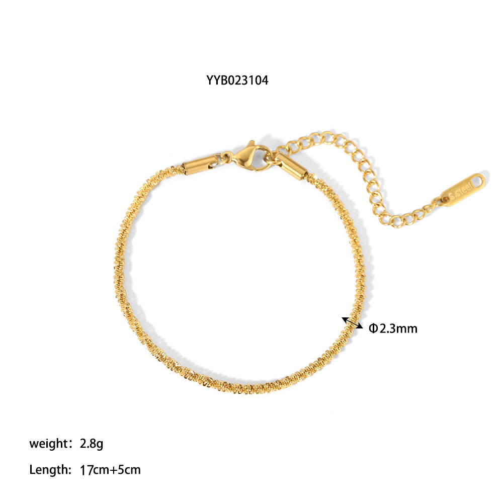 Ig Style Solid Color Stainless Steel Plating 18k Gold Plated Bracelets Necklace