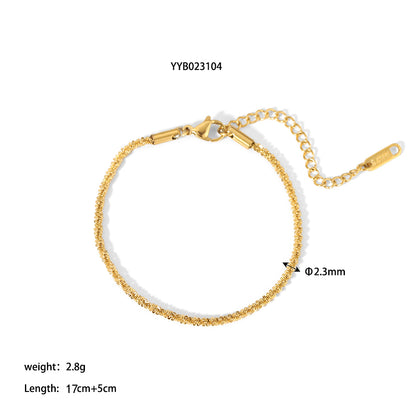 Ig Style Solid Color Stainless Steel Plating 18k Gold Plated Bracelets Necklace