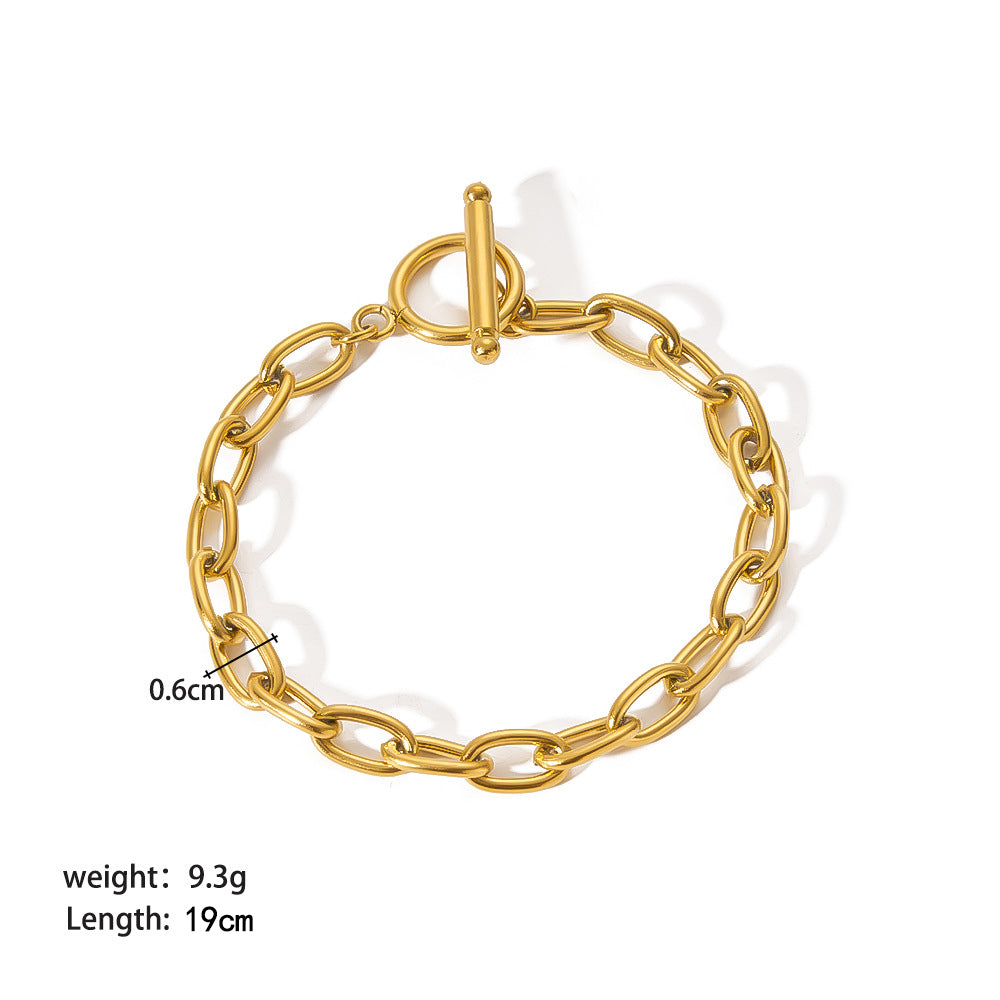 304 Stainless Steel 18K Gold Plated Modern Style Geometric Plating Bracelets