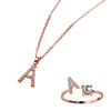 Classic Style Letter Copper Plating Inlay Zircon Rose Gold Plated Gold Plated Silver Plated Jewelry Set