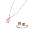 Classic Style Letter Copper Plating Inlay Zircon Rose Gold Plated Gold Plated Silver Plated Jewelry Set