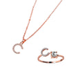 Classic Style Letter Copper Plating Inlay Zircon Rose Gold Plated Gold Plated Silver Plated Jewelry Set