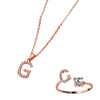 Classic Style Letter Copper Plating Inlay Zircon Rose Gold Plated Gold Plated Silver Plated Jewelry Set