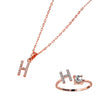 Classic Style Letter Copper Plating Inlay Zircon Rose Gold Plated Gold Plated Silver Plated Jewelry Set