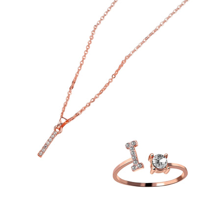 Classic Style Letter Copper Plating Inlay Zircon Rose Gold Plated Gold Plated Silver Plated Jewelry Set