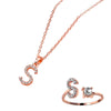 Classic Style Letter Copper Plating Inlay Zircon Rose Gold Plated Gold Plated Silver Plated Jewelry Set