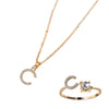 Classic Style Letter Copper Plating Inlay Zircon Rose Gold Plated Gold Plated Silver Plated Jewelry Set