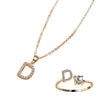 Classic Style Letter Copper Plating Inlay Zircon Rose Gold Plated Gold Plated Silver Plated Jewelry Set