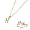 Classic Style Letter Copper Plating Inlay Zircon Rose Gold Plated Gold Plated Silver Plated Jewelry Set